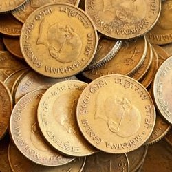 Republic india coin Mahatma gandhi 1869- 1948 20 paisa Conditions as image 100 piece given Same and similar piece is available