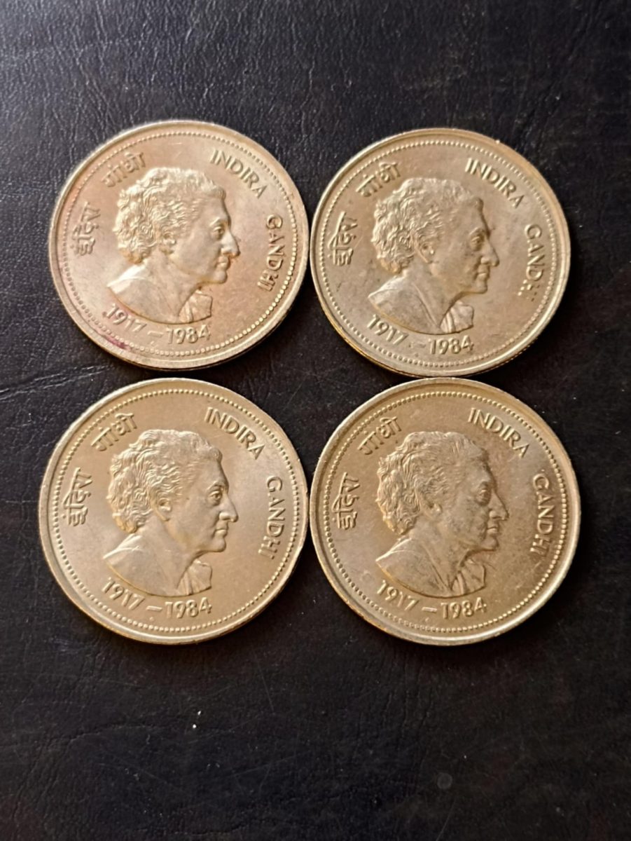 India First woman prime minister of India Indira Gandhi Denominaton 5₹ Metal coper nickel Same and similar set are available
