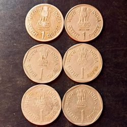 Alternative view of India Denominaton 1₹ Matel copper nickel Same and similar set are available