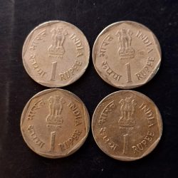 Alternative view of India Metal copper nickel Denominaton 1₹ Care for the girl child Year 1990 Same and similar piece is available