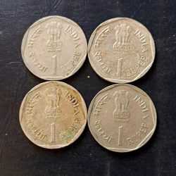 Alternative view of India Metal copper nickel Denominaton 1₹ Rainfed farming Year 1988 Same and similar piece is available