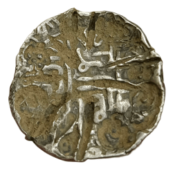 Alternative view of BENGAL SULTANATE Silver Tanka RUKN AL DIN BARBAK Dated [864-879 AD] 3 CHAMBERS Chop & Tests Marks **RARE** Collectable Grade.