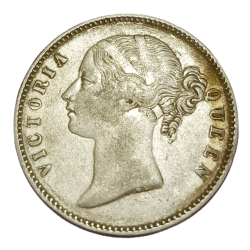 British India Silver Rupee "EAST INDIA COMPANY" Year 1840 Queen DIVIDED LEGEND **SCARE** High Collectable Grade.