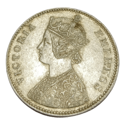 Alternative view of British India Silver Rupee Year 1879 VICTORIA EMPRESS Calcutta Mint **SCARE** High Collectable Grade.
