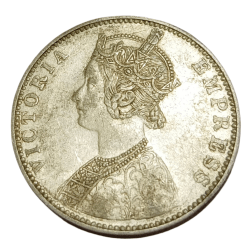 Alternative view of British India Silver Rupee Year 1893 VICTORIA EMPRESS Bombay Mint in High Collectable Grade.
