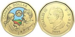 CANADA, 1 DOLLAR, 2024, 150th Anniversary of the Birth of L. M. Montgomery, KM #3485, Coloured, UNC Condition.