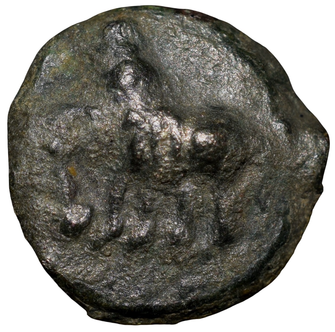 Cast Copper Kakani of Sunga Kingdom (187-75 BC) with Elephant without rider
