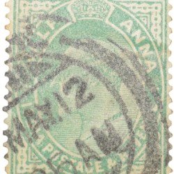Postal Stamp of Edward VII 1/2 Anna Green Clour - Used Condition as per image.