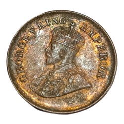 Alternative view of British India Copper HALF PICE Key Year 1925 King GEORGE-V **V. RARE** High AUNC Grade.