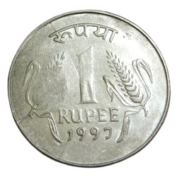 One Rupee Fss Year 1997 Corn 🌽 Issue MULTIPLE DIE CRACKS Error in UNC Grade.