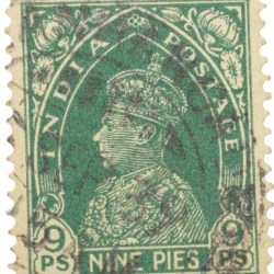 Postal Stamp of George VI 9 Pies Green Colour - Used Condition as per Image.