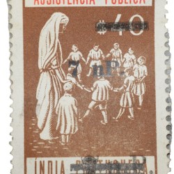 Postal Stamp of India Portugues - Assistencia Publica Cancelled and Over Printed Brown 7 New Paise by GOI, Mint Un-Used as per Image.