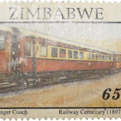Postal Stamp of Zimbabwe - Railway Centenary - Passenger Coach - Used Condition as per Image