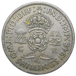 Copper-Nickel 2 Shillings of George VI (AD 1948) of Great Brittain