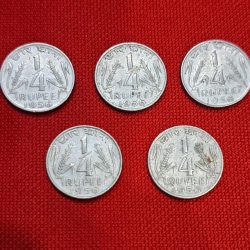 1/4 RUPEE 1956 GOOD CONDITION EACH COIN PRICE 126
