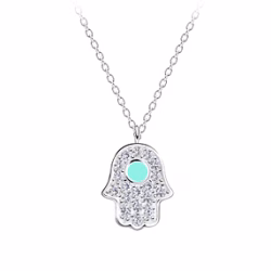 Silver Hamsa Necklace Very Unique and Rare Anti Tarnish