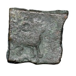 Copper Coin of Maharathis of Andhra(200 BC) with Lion/Lotus Flower Rare
