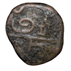 Alternative view of Copper Doudou Coin of INDO-FRENCH (AD1720-1835) with Rooster KM 52