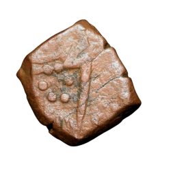 Copper 1/2 Duit of Indo-French(AD 1695) with Goddess Mahakali/Nakapattanam