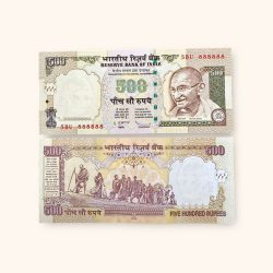 Rs 500 India Banknote Previous Issue Small Font Fancy Number 888888 Unique and Rare