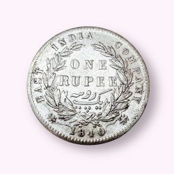 Rare One Rupee 1840 Victoria Queen British India Silver Coin Top Quality