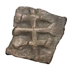 Alternative view of Copper Coin of Satavahan Dynasty (1st Cen. BC) from Vidarbha(Amravati) Region with 6-Arched Hill/Tree Railing