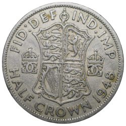 Copper-Nickel 1/2 Crown of George VI (AD 1948) of Great Brittain Large Size