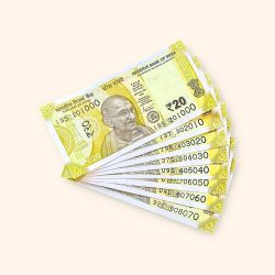 Rs 20 India Banknote Fancy Number Set 201000 till 908070 Gem Unc Very Unique and Rare