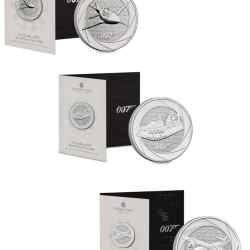 The Royal Mint Six Decades of 007 5 Pounds Six Decades of 007 BU Pack Unique and Rare 3 sets