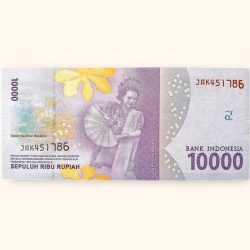 Alternative view of 10000 Indonesian Rupiah Banknote Holy Number ending 786 Very Unique and Rare
