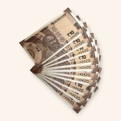 Rs 10 India Banknote Holy Solid Number 143420 10 Note Set Gem Unc Unique and Rare