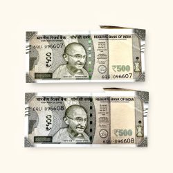 Rs 500 India Banknote Error Extra Paper Butterfly Error Unique and Rare Consecutive