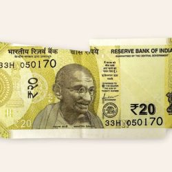 Rs 20 India Banknote Extra Paper Extra Very Unique and Rare