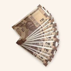 Rs 10 India Banknote Holy Solid Number 214916 10 Note Set Gem Unc Unique and Rare