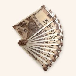 Rs 10 India Banknote Holy Solid Number 916687 10 Note Set Gem Unc Unique and Rare