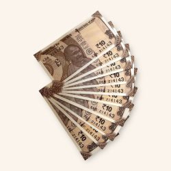 Rs 10 India Banknote Holy Solid Number 214143 10 Note Set Gem Unc Unique and Rare