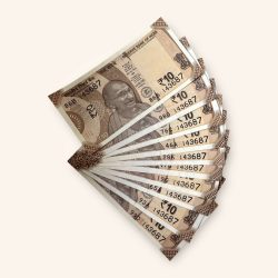 Rs 10 India Banknote Holy Solid Number 143687 10 Note Set Gem Unc Unique and Rare