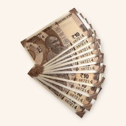 Rs 10 India Banknote Holy Solid Number 687214 10 Note Set Gem Unc Unique and Rare