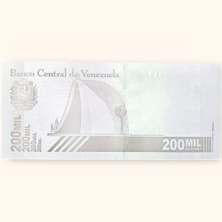 Alternative view of 200MiL Venezuelan Bolivares Banknote Holy Number ending 786 Very Unique and Rare