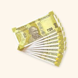 Rs 20 India Banknote Fancy Number Set 010000 till 090000 Gem Unc Very Unique and Rare