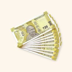 Rs 20 India Banknote Fancy Number Set 101101 till 909909 Gem Unc Very Unique and Rare