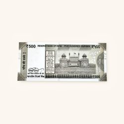 Alternative view of Rs 500 India Banknote Error Ink Smudge Error Unique and Rare