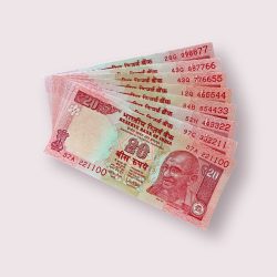 Rs 20 India Banknote 9 note set same prefix fancy numbers starting 221100 till 998877 Unique and Rare