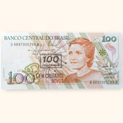 100 Cruzeiros Novos Banknote from Brazil Holy Number Ending 786 Very Unique and Rare