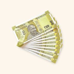 Rs 20 India Banknote Fancy Number Set 001001 till 009009 Gem Unc Very Unique and Rare