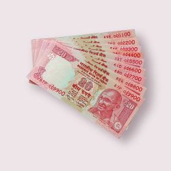 Rs 20 India Banknote 9 note set same prefix fancy numbers starting 001100 till 009900 Unique and Rare