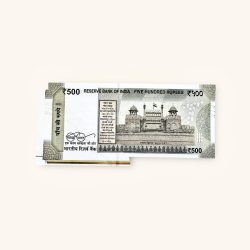 Alternative view of Rs 500 India Banknote Cut Fold Sheet Error Gem Unc Very Unique and Rare