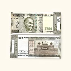 Rs 500 India Banknote Cutting Error Gem Unc Very Unique and Rare