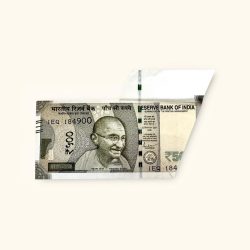 RS 500 India Banknote Cutting Sheet Fold Error Gem Unc Very Unique and Rare