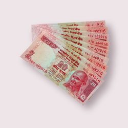 Rs 20 India Banknote 9 note set same prefix fancy numbers starting 111916 till 999916 Unique and Rare